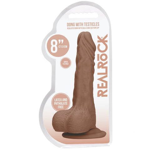 Shots America RealRock 8" Dong with Testicles - Tan - Extreme Toyz Singapore - https://extremetoyz.com.sg - Sex Toys and Lingerie Online Store - Bondage Gear / Vibrators / Electrosex Toys / Wireless Remote Control Vibes / Sexy Lingerie and Role Play / BDSM / Dungeon Furnitures / Dildos and Strap Ons &nbsp;/ Anal and Prostate Massagers / Anal Douche and Cleaning Aide / Delay Sprays and Gels / Lubricants and more...