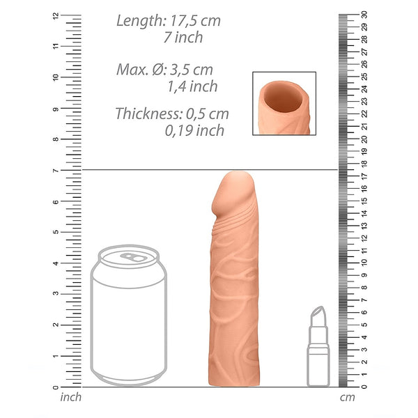 Shots America RealRock 7" Penis Sleeve - Light - Extreme Toyz Singapore - https://extremetoyz.com.sg - Sex Toys and Lingerie Online Store - Bondage Gear / Vibrators / Electrosex Toys / Wireless Remote Control Vibes / Sexy Lingerie and Role Play / BDSM / Dungeon Furnitures / Dildos and Strap Ons &nbsp;/ Anal and Prostate Massagers / Anal Douche and Cleaning Aide / Delay Sprays and Gels / Lubricants and more...