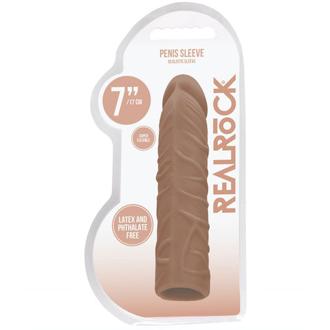 Shots America RealRock 7" Penis Sleeve - Tan - Extreme Toyz Singapore - https://extremetoyz.com.sg - Sex Toys and Lingerie Online Store - Bondage Gear / Vibrators / Electrosex Toys / Wireless Remote Control Vibes / Sexy Lingerie and Role Play / BDSM / Dungeon Furnitures / Dildos and Strap Ons &nbsp;/ Anal and Prostate Massagers / Anal Douche and Cleaning Aide / Delay Sprays and Gels / Lubricants and more...