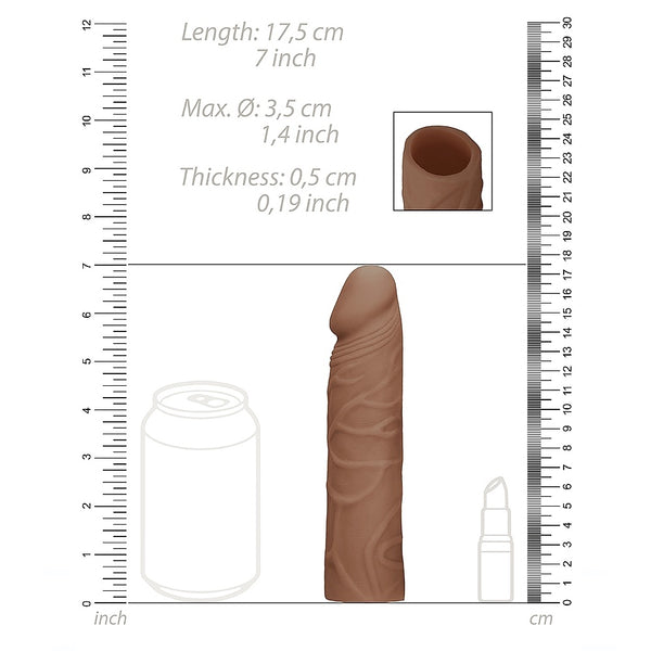 Shots America RealRock 7" Penis Sleeve - Tan - Extreme Toyz Singapore - https://extremetoyz.com.sg - Sex Toys and Lingerie Online Store - Bondage Gear / Vibrators / Electrosex Toys / Wireless Remote Control Vibes / Sexy Lingerie and Role Play / BDSM / Dungeon Furnitures / Dildos and Strap Ons &nbsp;/ Anal and Prostate Massagers / Anal Douche and Cleaning Aide / Delay Sprays and Gels / Lubricants and more...