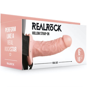 Shots America RealRock 6" Hollow Strap On without Balls - Light - Extreme Toyz Singapore - https://extremetoyz.com.sg - Sex Toys and Lingerie Online Store - Bondage Gear / Vibrators / Electrosex Toys / Wireless Remote Control Vibes / Sexy Lingerie and Role Play / BDSM / Dungeon Furnitures / Dildos and Strap Ons &nbsp;/ Anal and Prostate Massagers / Anal Douche and Cleaning Aide / Delay Sprays and Gels / Lubricants and more...