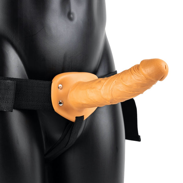 Shots America RealRock 8" Hollow Strap On without Balls - Tan - Extreme Toyz Singapore - https://extremetoyz.com.sg - Sex Toys and Lingerie Online Store - Bondage Gear / Vibrators / Electrosex Toys / Wireless Remote Control Vibes / Sexy Lingerie and Role Play / BDSM / Dungeon Furnitures / Dildos and Strap Ons &nbsp;/ Anal and Prostate Massagers / Anal Douche and Cleaning Aide / Delay Sprays and Gels / Lubricants and more...