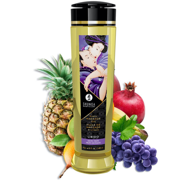 SHUNGA Erotic Massage Oil Libido - Exotic Fruits 240ml - Extreme Toyz Singapore - https://extremetoyz.com.sg - Sex Toys and Lingerie Online Store - Bondage Gear / Vibrators / Electrosex Toys / Wireless Remote Control Vibes / Sexy Lingerie and Role Play / BDSM / Dungeon Furnitures / Dildos and Strap Ons &nbsp;/ Anal and Prostate Massagers / Anal Douche and Cleaning Aide / Delay Sprays and Gels / Lubricants and more...