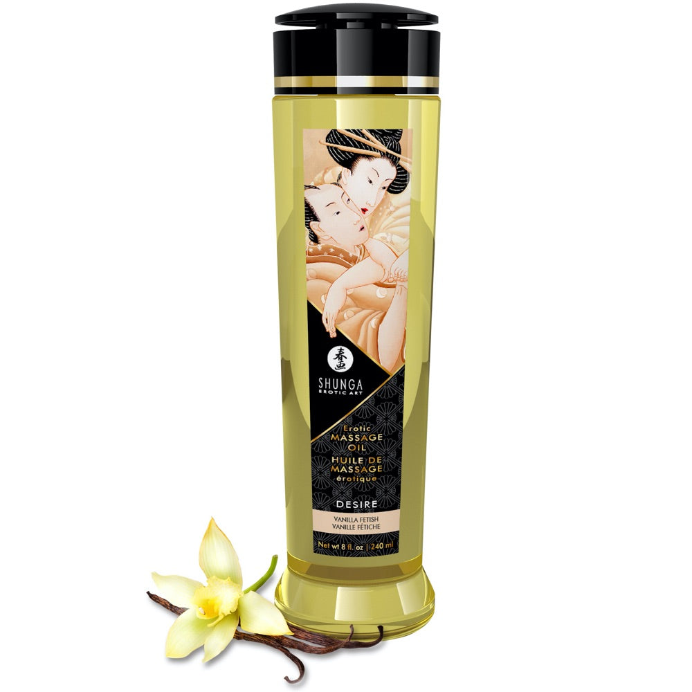 SHUNGA Erotic Massage Oil Desire  - Vanilla Fetish 240ml - Extreme Toyz Singapore - https://extremetoyz.com.sg - Sex Toys and Lingerie Online Store - Bondage Gear / Vibrators / Electrosex Toys / Wireless Remote Control Vibes / Sexy Lingerie and Role Play / BDSM / Dungeon Furnitures / Dildos and Strap Ons &nbsp;/ Anal and Prostate Massagers / Anal Douche and Cleaning Aide / Delay Sprays and Gels / Lubricants and more...