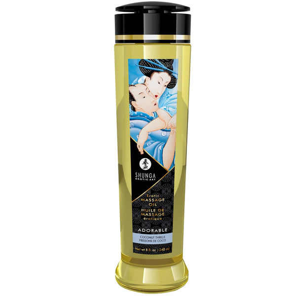 SHUNGA Erotic Massage Oil Adorable - Coconut Thrills 240ml - Extreme Toyz Singapore - https://extremetoyz.com.sg - Sex Toys and Lingerie Online Store - Bondage Gear / Vibrators / Electrosex Toys / Wireless Remote Control Vibes / Sexy Lingerie and Role Play / BDSM / Dungeon Furnitures / Dildos and Strap Ons &nbsp;/ Anal and Prostate Massagers / Anal Douche and Cleaning Aide / Delay Sprays and Gels / Lubricants and more...