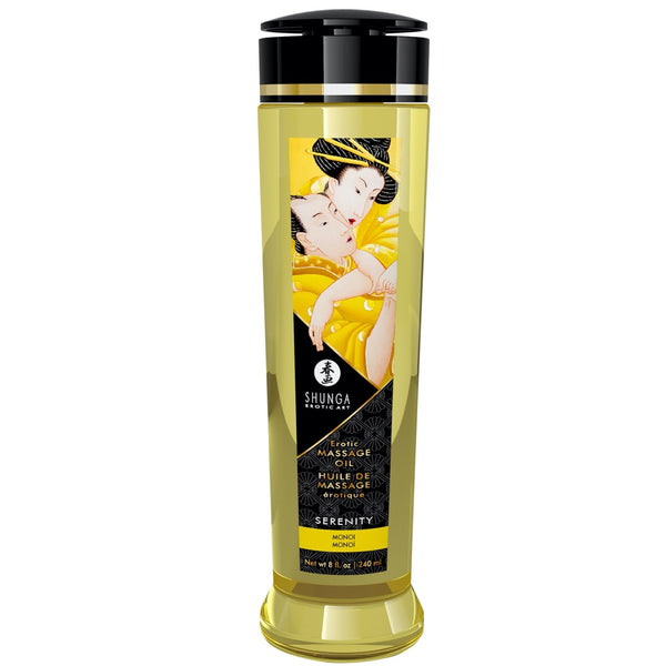 SHUNGA Erotic Massage Oil Serenity - Monoi 240ml - Extreme Toyz Singapore - https://extremetoyz.com.sg - Sex Toys and Lingerie Online Store - Bondage Gear / Vibrators / Electrosex Toys / Wireless Remote Control Vibes / Sexy Lingerie and Role Play / BDSM / Dungeon Furnitures / Dildos and Strap Ons &nbsp;/ Anal and Prostate Massagers / Anal Douche and Cleaning Aide / Delay Sprays and Gels / Lubricants and more...