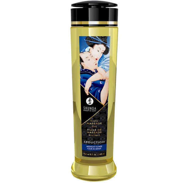 SHUNGA Erotic Massage Oil Seduction - Midnight Flower 240ml - Extreme Toyz Singapore - https://extremetoyz.com.sg - Sex Toys and Lingerie Online Store - Bondage Gear / Vibrators / Electrosex Toys / Wireless Remote Control Vibes / Sexy Lingerie and Role Play / BDSM / Dungeon Furnitures / Dildos and Strap Ons &nbsp;/ Anal and Prostate Massagers / Anal Douche and Cleaning Aide / Delay Sprays and Gels / Lubricants and more...