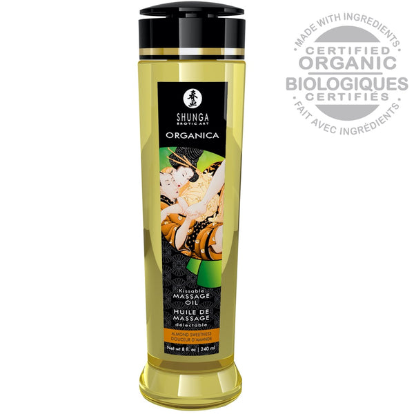 SHUNGA Organica Kissable Massage Oil - Almond Sweetness 240ml - Extreme Toyz Singapore - https://extremetoyz.com.sg - Sex Toys and Lingerie Online Store - Bondage Gear / Vibrators / Electrosex Toys / Wireless Remote Control Vibes / Sexy Lingerie and Role Play / BDSM / Dungeon Furnitures / Dildos and Strap Ons &nbsp;/ Anal and Prostate Massagers / Anal Douche and Cleaning Aide / Delay Sprays and Gels / Lubricants and more...