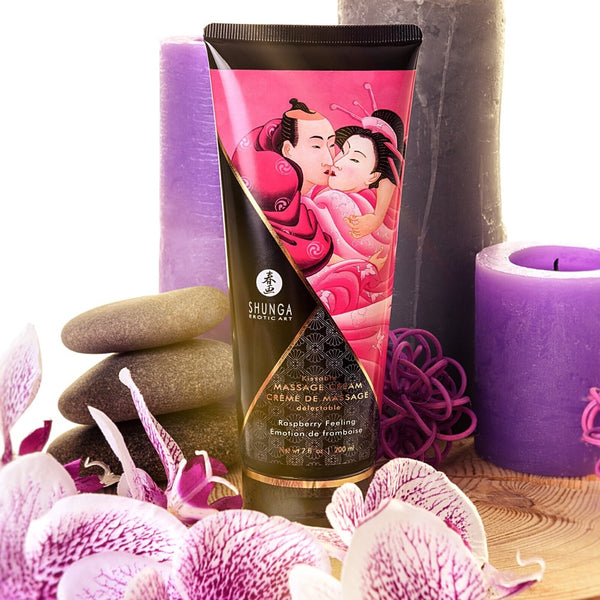 SHUNGA Kissable Massage Cream - Raspberry Feeling 200ml - Extreme Toyz Singapore - https://extremetoyz.com.sg - Sex Toys and Lingerie Online Store - Bondage Gear / Vibrators / Electrosex Toys / Wireless Remote Control Vibes / Sexy Lingerie and Role Play / BDSM / Dungeon Furnitures / Dildos and Strap Ons &nbsp;/ Anal and Prostate Massagers / Anal Douche and Cleaning Aide / Delay Sprays and Gels / Lubricants and more...