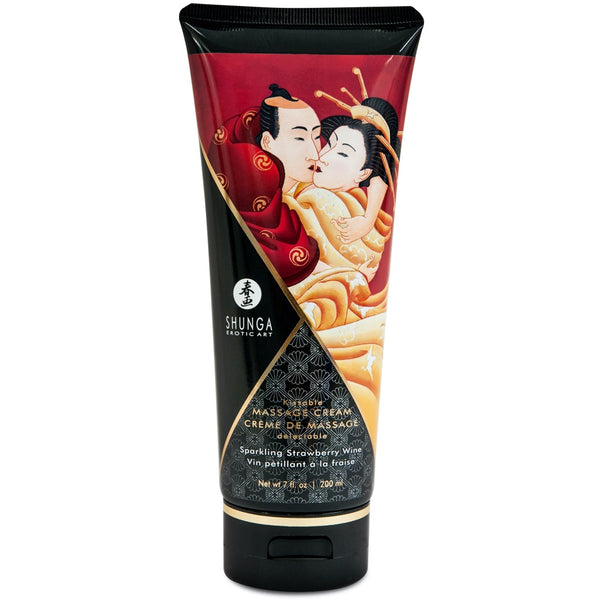 SHUNGA Kissable Massage Cream - Sparkling Strawberry Wine 200ml - Extreme Toyz Singapore - https://extremetoyz.com.sg - Sex Toys and Lingerie Online Store - Bondage Gear / Vibrators / Electrosex Toys / Wireless Remote Control Vibes / Sexy Lingerie and Role Play / BDSM / Dungeon Furnitures / Dildos and Strap Ons &nbsp;/ Anal and Prostate Massagers / Anal Douche and Cleaning Aide / Delay Sprays and Gels / Lubricants and more...