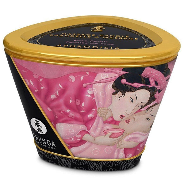 SHUNGA Massage Candle Aphrodisia - Rose Petals - Extreme Toyz Singapore - https://extremetoyz.com.sg - Sex Toys and Lingerie Online Store - Bondage Gear / Vibrators / Electrosex Toys / Wireless Remote Control Vibes / Sexy Lingerie and Role Play / BDSM / Dungeon Furnitures / Dildos and Strap Ons &nbsp;/ Anal and Prostate Massagers / Anal Douche and Cleaning Aide / Delay Sprays and Gels / Lubricants and more...