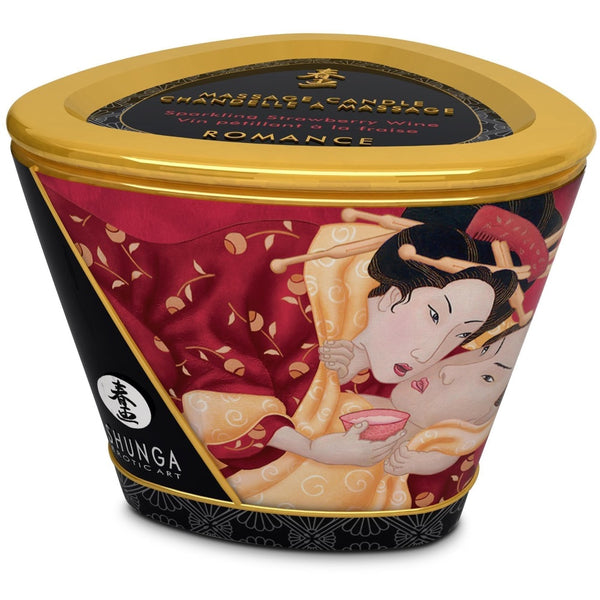 SHUNGA Massage Candle Romance - Sparkling Strawberry Wine - Extreme Toyz Singapore - https://extremetoyz.com.sg - Sex Toys and Lingerie Online Store - Bondage Gear / Vibrators / Electrosex Toys / Wireless Remote Control Vibes / Sexy Lingerie and Role Play / BDSM / Dungeon Furnitures / Dildos and Strap Ons &nbsp;/ Anal and Prostate Massagers / Anal Douche and Cleaning Aide / Delay Sprays and Gels / Lubricants and more...