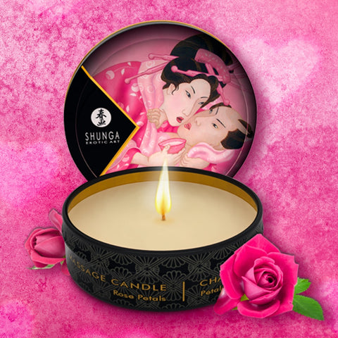 SHUNGA Mini Massage Candle Aphrodisia - Roses Petals - Extreme Toyz Singapore - https://extremetoyz.com.sg - Sex Toys and Lingerie Online Store - Bondage Gear / Vibrators / Electrosex Toys / Wireless Remote Control Vibes / Sexy Lingerie and Role Play / BDSM / Dungeon Furnitures / Dildos and Strap Ons &nbsp;/ Anal and Prostate Massagers / Anal Douche and Cleaning Aide / Delay Sprays and Gels / Lubricants and more...