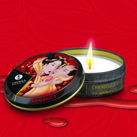 SHUNGA Mini Massage Candle Romance - Sparkling Strawberry Wine - Extreme Toyz Singapore - https://extremetoyz.com.sg - Sex Toys and Lingerie Online Store - Bondage Gear / Vibrators / Electrosex Toys / Wireless Remote Control Vibes / Sexy Lingerie and Role Play / BDSM / Dungeon Furnitures / Dildos and Strap Ons &nbsp;/ Anal and Prostate Massagers / Anal Douche and Cleaning Aide / Delay Sprays and Gels / Lubricants and more...
