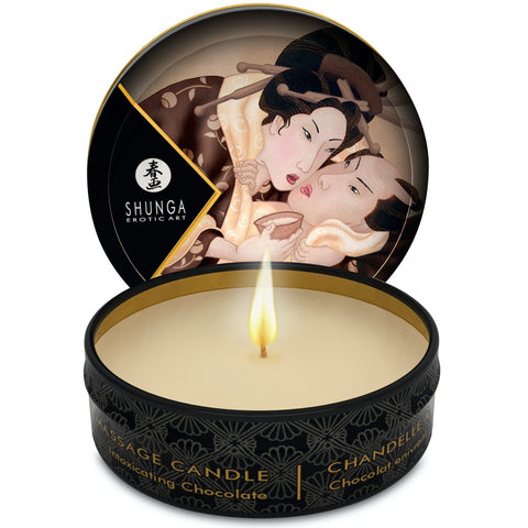 SHUNGA Mini Massage Candle Excitation - Intoxicating Chocolate - Extreme Toyz Singapore - https://extremetoyz.com.sg - Sex Toys and Lingerie Online Store - Bondage Gear / Vibrators / Electrosex Toys / Wireless Remote Control Vibes / Sexy Lingerie and Role Play / BDSM / Dungeon Furnitures / Dildos and Strap Ons &nbsp;/ Anal and Prostate Massagers / Anal Douche and Cleaning Aide / Delay Sprays and Gels / Lubricants and more...