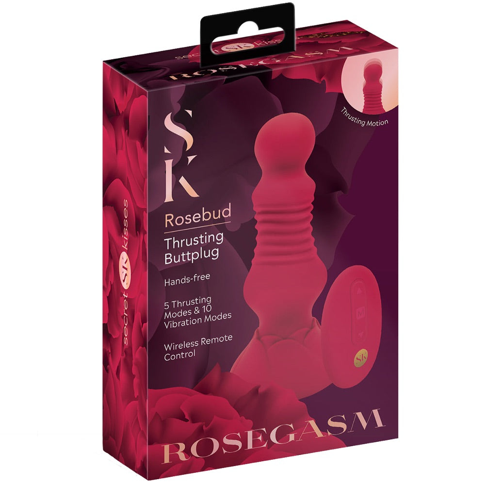 Secret Kisses Rosegasm Rosebud Remote Control Thrusting Rechargeable Butt Plug - Extreme Toyz Singapore - https://extremetoyz.com.sg - Sex Toys and Lingerie Online Store - Bondage Gear / Vibrators / Electrosex Toys / Wireless Remote Control Vibes / Sexy Lingerie and Role Play / BDSM / Dungeon Furnitures / Dildos and Strap Ons  / Anal and Prostate Massagers / Anal Douche and Cleaning Aide / Delay Sprays and Gels / Lubricants and more...