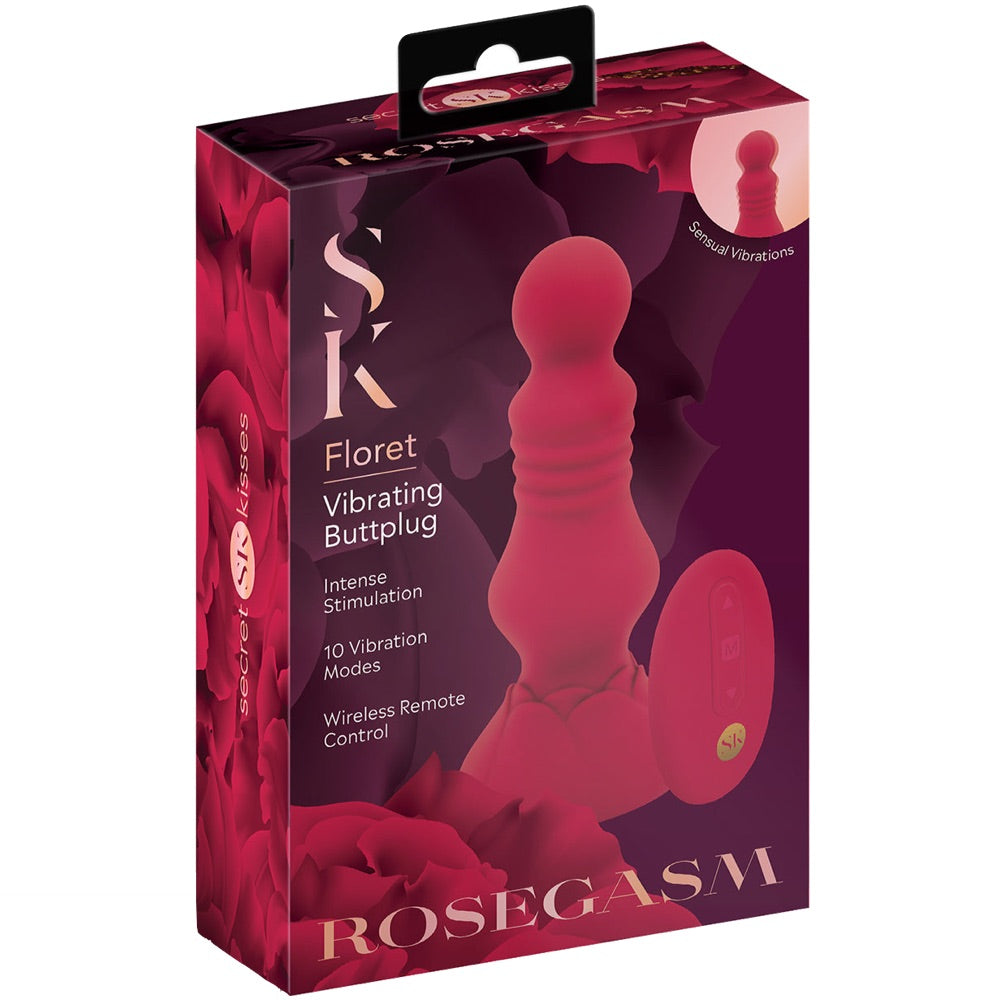 Secret Kisses Rosegasm Floret Remote Control Rechargeable Vibrating Butt Plug - Extreme Toyz Singapore - https://extremetoyz.com.sg - Sex Toys and Lingerie Online Store - Bondage Gear / Vibrators / Electrosex Toys / Wireless Remote Control Vibes / Sexy Lingerie and Role Play / BDSM / Dungeon Furnitures / Dildos and Strap Ons  / Anal and Prostate Massagers / Anal Douche and Cleaning Aide / Delay Sprays and Gels / Lubricants and more...