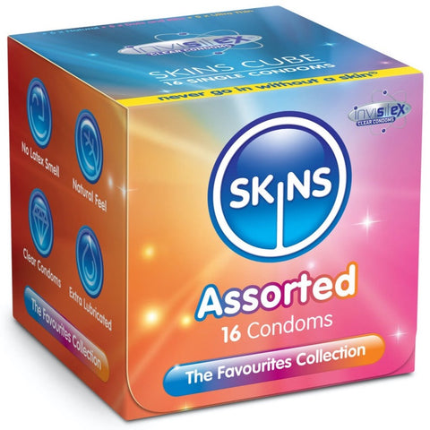 Skins Assorted Condoms - 16 Pack - Extreme Toyz Singapore - https://extremetoyz.com.sg - Sex Toys and Lingerie Online Store