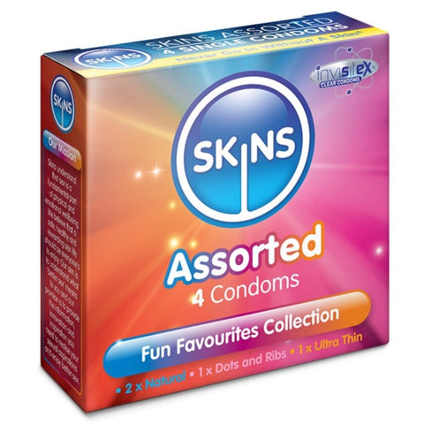 Skins Assorted Condoms - 4 Pack - Extreme Toyz Singapore - https://extremetoyz.com.sg - Sex Toys and Lingerie Online Store
