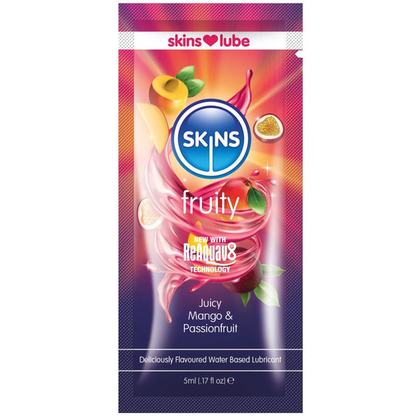 SKINS Fruity Juicy Mango & Passionfruit  Water-Based Lube Sachet - 5ml - Extreme Toyz Singapore - https://extremetoyz.com.sg - Sex Toys and Lingerie Online Store - Bondage Gear / Vibrators / Electrosex Toys / Wireless Remote Control Vibes / Sexy Lingerie and Role Play / BDSM / Dungeon Furnitures / Dildos and Strap Ons  / Anal and Prostate Massagers / Anal Douche and Cleaning Aide / Delay Sprays and Gels / Lubricants and more...