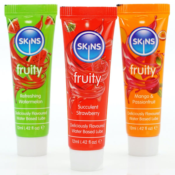 SKINS Fruity Lubes 3 Pack - Extreme Toyz Singapore - https://extremetoyz.com.sg - Sex Toys and Lingerie Online Store - Bondage Gear / Vibrators / Electrosex Toys / Wireless Remote Control Vibes / Sexy Lingerie and Role Play / BDSM / Dungeon Furnitures / Dildos and Strap Ons  / Anal and Prostate Massagers / Anal Douche and Cleaning Aide / Delay Sprays and Gels / Lubricants and more...