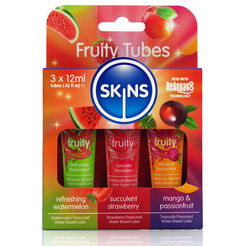 SKINS Fruity Lubes 3 Pack - Extreme Toyz Singapore - https://extremetoyz.com.sg - Sex Toys and Lingerie Online Store - Bondage Gear / Vibrators / Electrosex Toys / Wireless Remote Control Vibes / Sexy Lingerie and Role Play / BDSM / Dungeon Furnitures / Dildos and Strap Ons  / Anal and Prostate Massagers / Anal Douche and Cleaning Aide / Delay Sprays and Gels / Lubricants and more...