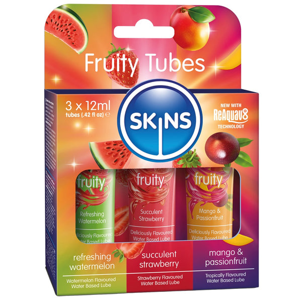 SKINS Fruity Lubes 3 Pack - Extreme Toyz Singapore - https://extremetoyz.com.sg - Sex Toys and Lingerie Online Store - Bondage Gear / Vibrators / Electrosex Toys / Wireless Remote Control Vibes / Sexy Lingerie and Role Play / BDSM / Dungeon Furnitures / Dildos and Strap Ons / Anal and Prostate Massagers / Anal Douche and Cleaning Aide / Delay Sprays and Gels / Lubricants and more...