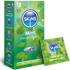 Skins Mint Condoms - 12 Pack - Extreme Toyz Singapore - https://extremetoyz.com.sg - Sex Toys and Lingerie Online Store