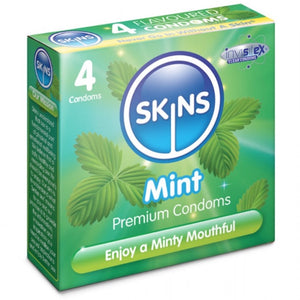 Skins Mint Condoms - 4 Pack - Extreme Toyz Singapore - https://extremetoyz.com.sg - Sex Toys and Lingerie Online Store