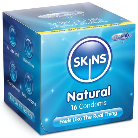 Skins Natural Condoms - 16 Pack - Extreme Toyz Singapore - https://extremetoyz.com.sg - Sex Toys and Lingerie Online Store 