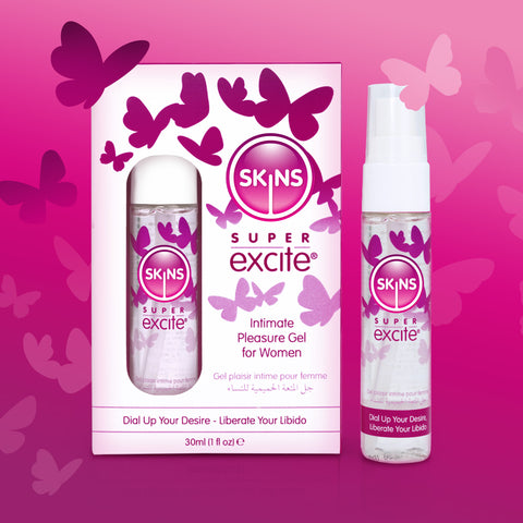 SKINS Super Excite Intimate Pleasure Gel for Women - 30ml - Extreme Toyz Singapore - https://extremetoyz.com.sg - Sex Toys and Lingerie Online Store - Bondage Gear / Vibrators / Electrosex Toys / Wireless Remote Control Vibes / Sexy Lingerie and Role Play / BDSM / Dungeon Furnitures / Dildos and Strap Ons  / Anal and Prostate Massagers / Anal Douche and Cleaning Aide / Delay Sprays and Gels / Lubricants and more...