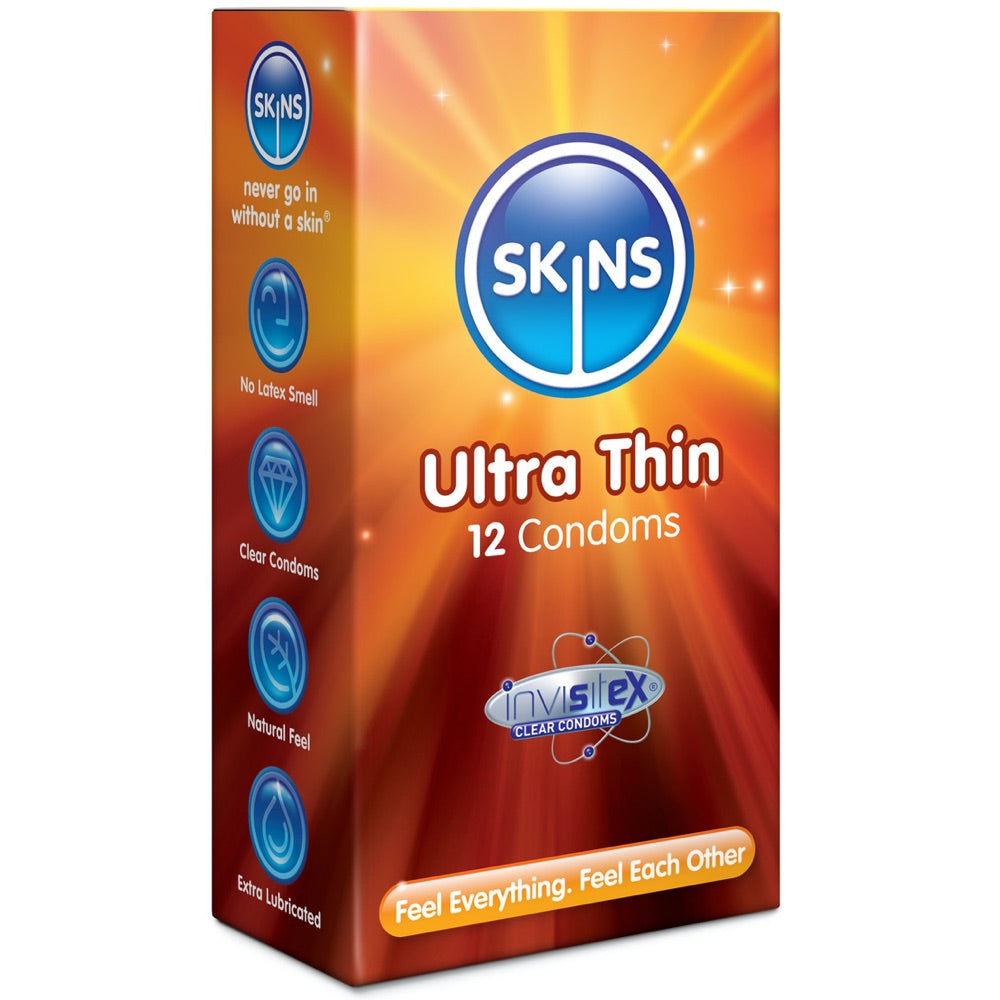 Skins Ultra Thin Condoms - 12 Pack - Extreme Toyz Singapore - https://extremetoyz.com.sg - Sex Toys and Lingerie Online Store