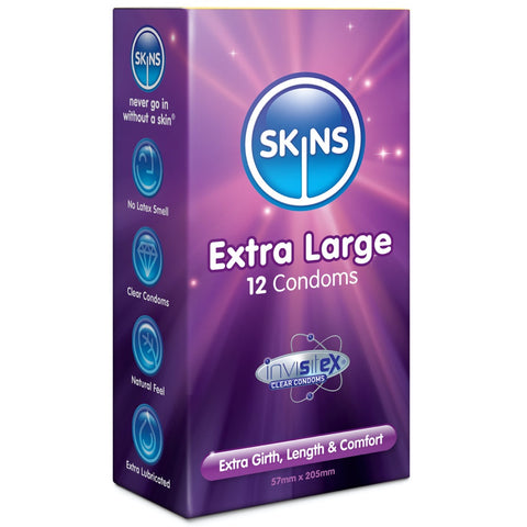 Skins Extra Large Condoms - 12 Pack - Extreme Toyz Singapore - https://extremetoyz.com.sg - Sex Toys and Lingerie Online Store