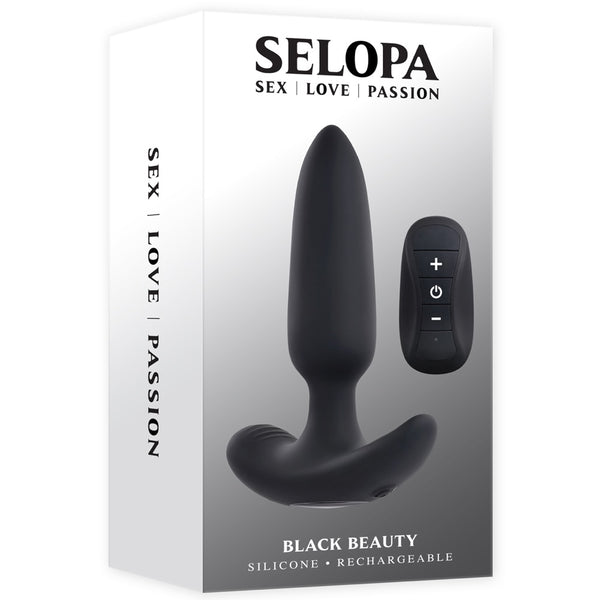 Selopa Black Beauty Remote Control Rechargeable Vibrating Plug