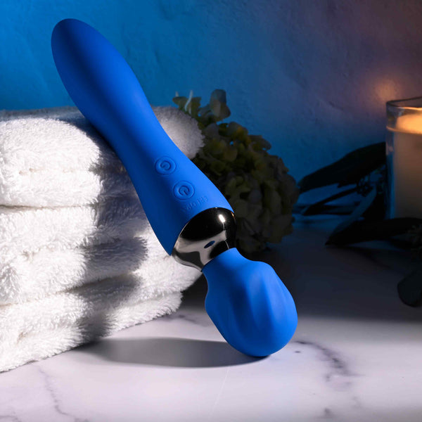 Selopa Blue Belle 7-Function Double Ended Rechargeable Wand Vibrator