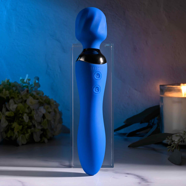 Selopa Blue Belle 7-Function Double Ended Rechargeable Wand Vibrator