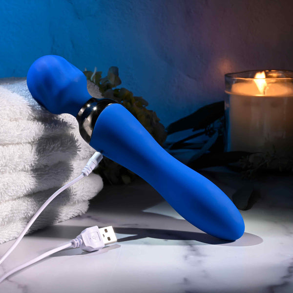 Selopa Blue Belle 7-Function Double Ended Rechargeable Wand Vibrator