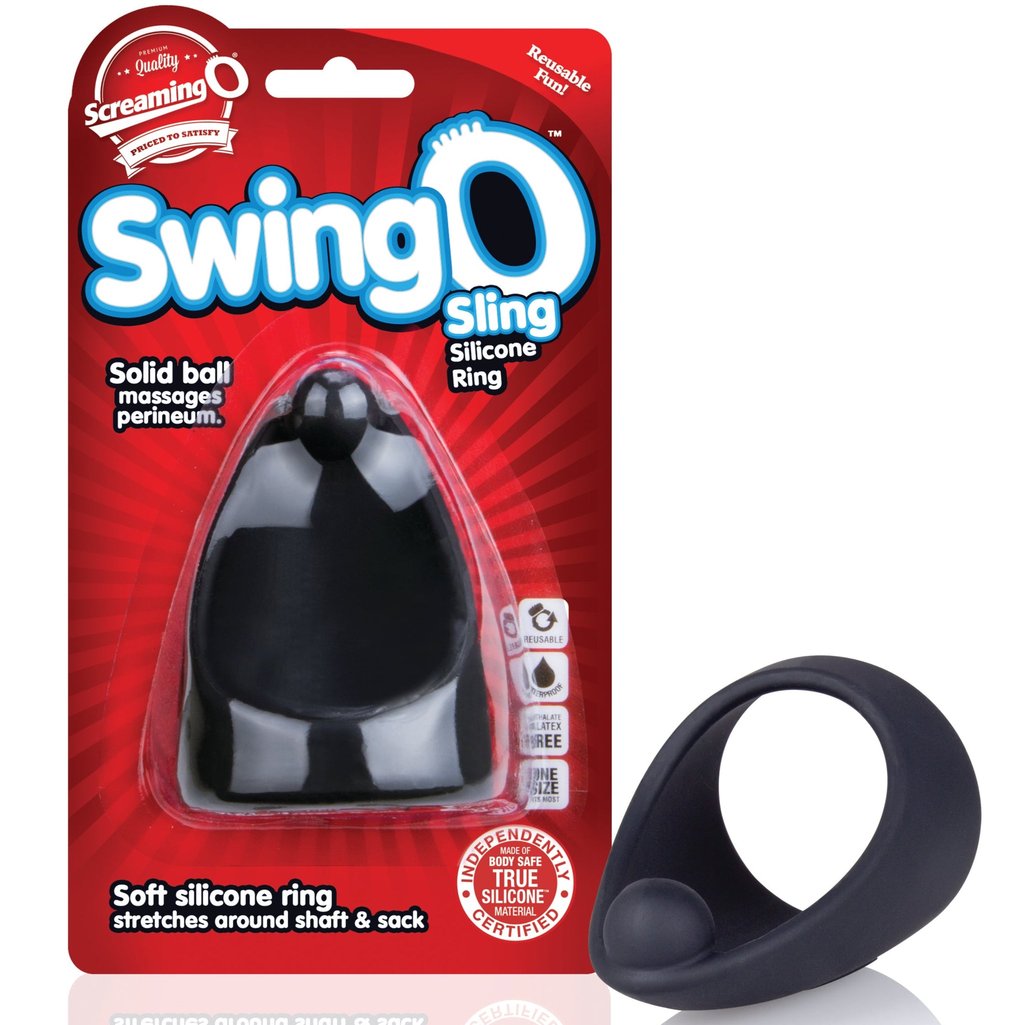 SwingO Sling Contoured Cock Ring with Perineum Massage