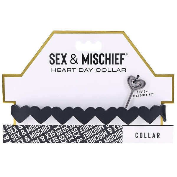 Sex & Mischief: Heart Day Lockable Collar with Hex Key