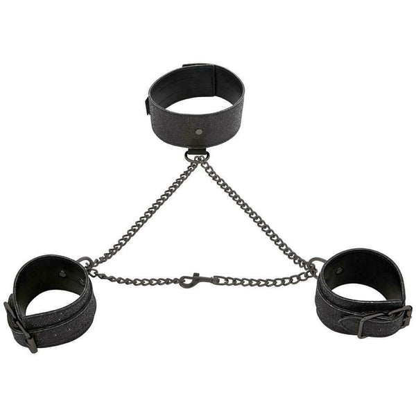 Sportsheets Sex & Mischief Shadow Sparkle Collar & Cuff Set - Extreme Toyz Singapore - https://extremetoyz.com.sg - Sex Toys and Lingerie Online Store - Bondage Gear / Vibrators / Electrosex Toys / Wireless Remote Control Vibes / Sexy Lingerie and Role Play / BDSM / Dungeon Furnitures / Dildos and Strap Ons  / Anal and Prostate Massagers / Anal Douche and Cleaning Aide / Delay Sprays and Gels / Lubricants and more...