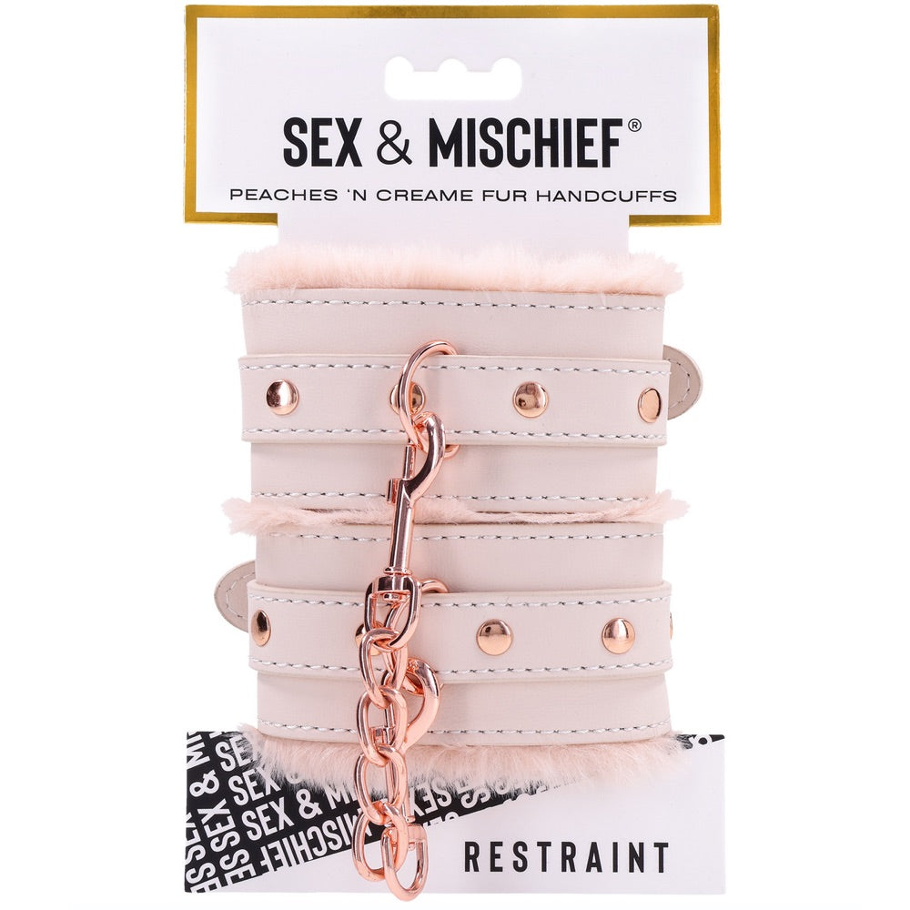 Sportsheets Sex & Mischief: Peaches ‘n CreaMe Fur Handcuffs - Extreme Toyz Singapore - https://extremetoyz.com.sg - Sex Toys and Lingerie Online Store - Bondage Gear / Vibrators / Electrosex Toys / Wireless Remote Control Vibes / Sexy Lingerie and Role Play / BDSM / Dungeon Furnitures / Dildos and Strap Ons &nbsp;/ Anal and Prostate Massagers / Anal Douche and Cleaning Aide / Delay Sprays and Gels / Lubricants and more...