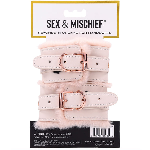 Sportsheets Sex & Mischief: Peaches ‘n CreaMe Fur Handcuffs - Extreme Toyz Singapore - https://extremetoyz.com.sg - Sex Toys and Lingerie Online Store - Bondage Gear / Vibrators / Electrosex Toys / Wireless Remote Control Vibes / Sexy Lingerie and Role Play / BDSM / Dungeon Furnitures / Dildos and Strap Ons &nbsp;/ Anal and Prostate Massagers / Anal Douche and Cleaning Aide / Delay Sprays and Gels / Lubricants and more...