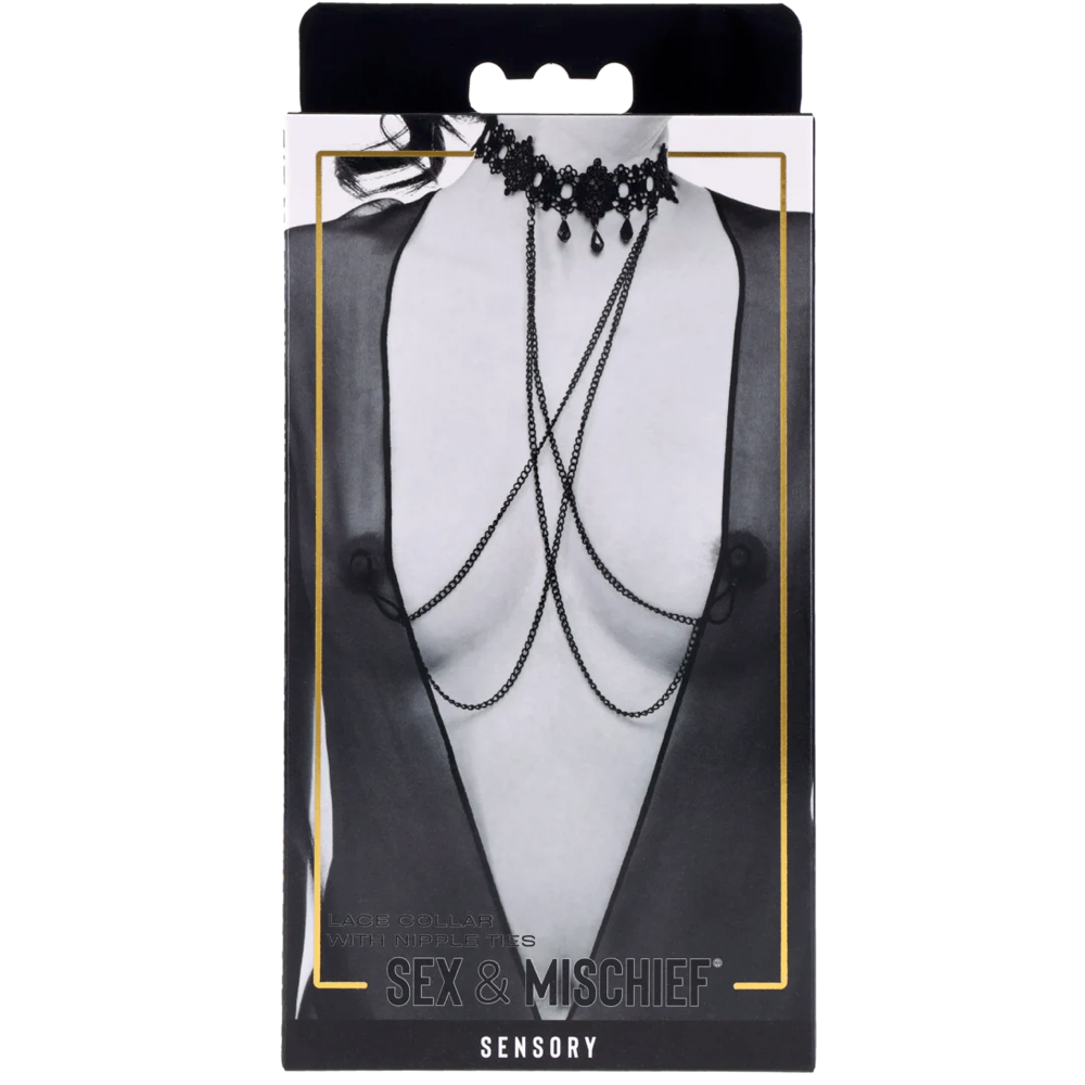 Sex & Mischief: Lace Collection Lace Collar with Nipple Ties