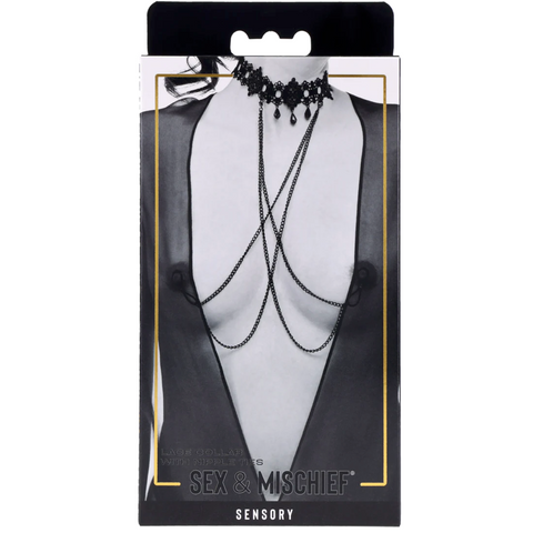 Sex & Mischief: Lace Collection Lace Collar with Nipple Ties