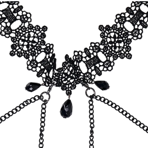 Sex & Mischief: Lace Collection Lace Collar with Nipple Ties