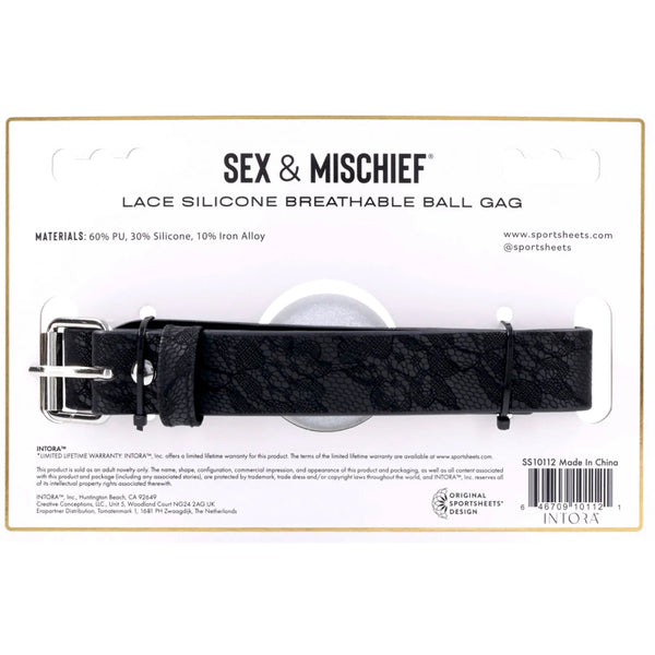 Sex & Mischief: Lace Collection Lace Silicone Breathable Ball Gag