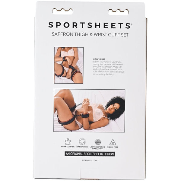 Sportsheets  Saffron Thigh & Wrist Cuff Set - Extreme Toyz Singapore - https://extremetoyz.com.sg - Sex Toys and Lingerie Online Store - Bondage Gear / Vibrators / Electrosex Toys / Wireless Remote Control Vibes / Sexy Lingerie and Role Play / BDSM / Dungeon Furnitures / Dildos and Strap Ons &nbsp;/ Anal and Prostate Massagers / Anal Douche and Cleaning Aide / Delay Sprays and Gels / Lubricants and more...