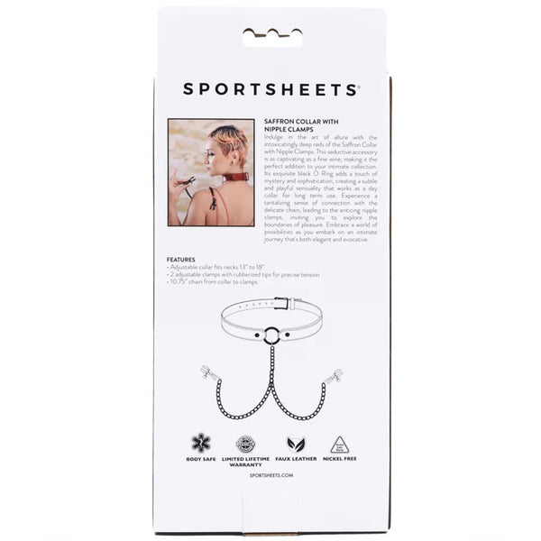 Sportsheets Saffron Collar with Nipple Clamps - Extreme Toyz Singapore - https://extremetoyz.com.sg - Sex Toys and Lingerie Online Store - Bondage Gear / Vibrators / Electrosex Toys / Wireless Remote Control Vibes / Sexy Lingerie and Role Play / BDSM / Dungeon Furnitures / Dildos and Strap Ons &nbsp;/ Anal and Prostate Massagers / Anal Douche and Cleaning Aide / Delay Sprays and Gels / Lubricants and more...