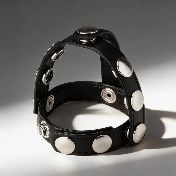 Leather Snap-On Cock and Ball Harness