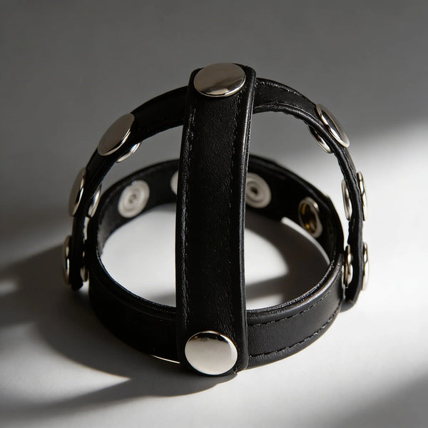 Leather Snap-On Cock and Ball Harness
